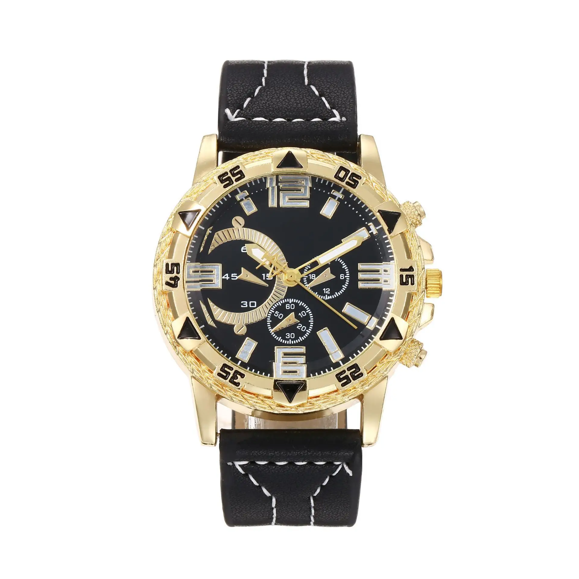 Men's Gold Dial Cross-Body Watch with Large Dial & Quartz Movement — feature 8