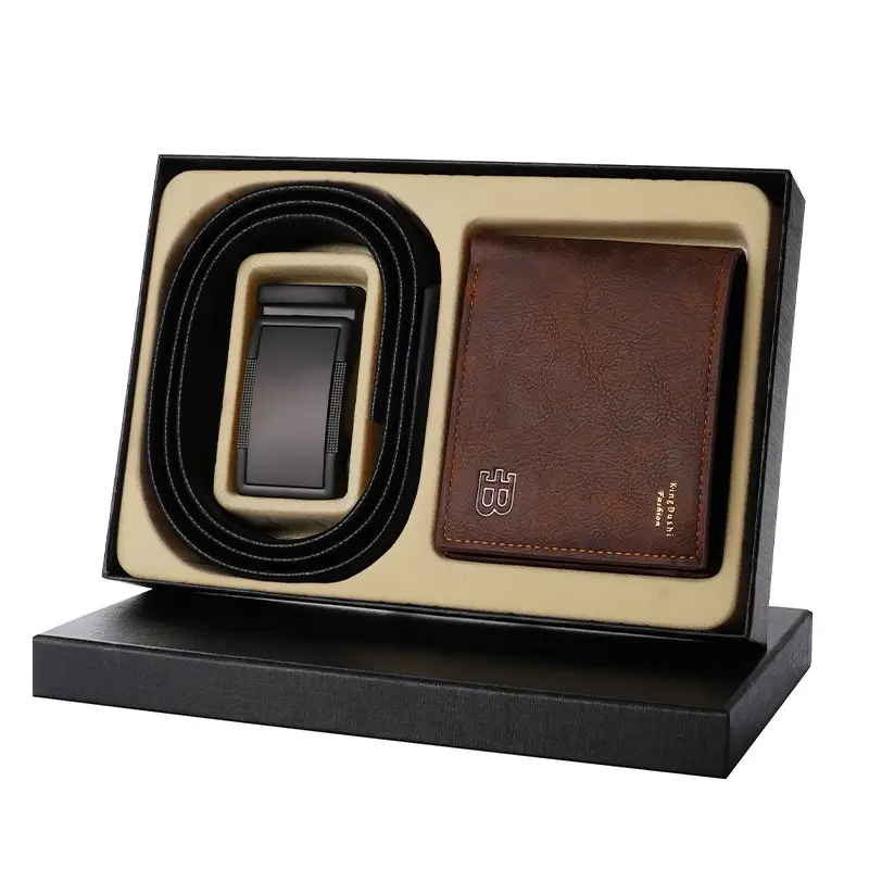 Men's Brown Leather Belt Wallet with Automatic Buckle - Image 28