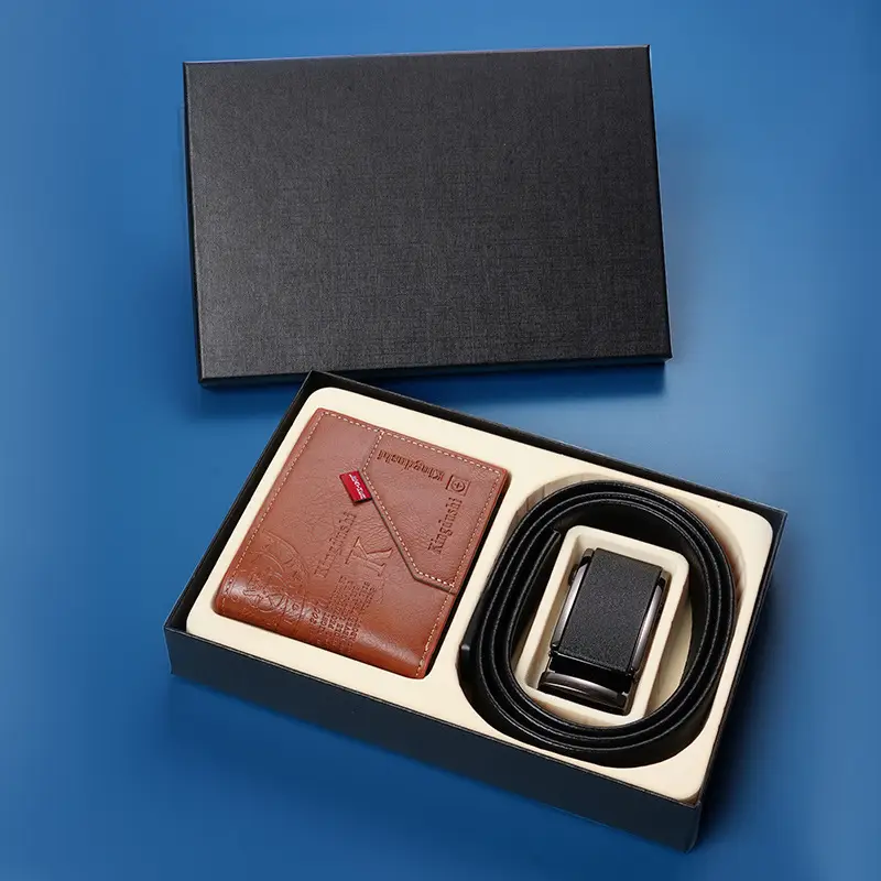 Men's Brown Leather Belt Wallet with Automatic Buckle - Image 14