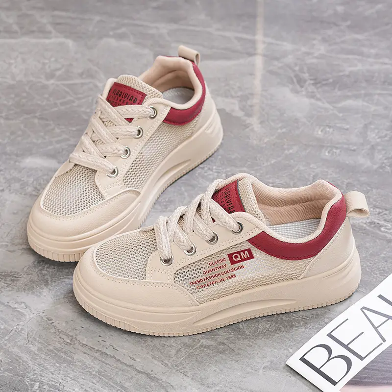 Shoes Women's 2024 New Summer Single Mesh White Shoes Breathable Thin Flat All-match Casual Mesh Sports Sneakers - Image 5
