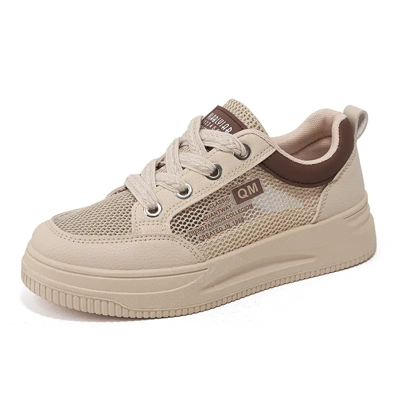 Shoes Women's 2024 New Summer Single Mesh White Shoes Breathable Thin Flat All-match Casual Mesh Sports Sneakers - Image 7