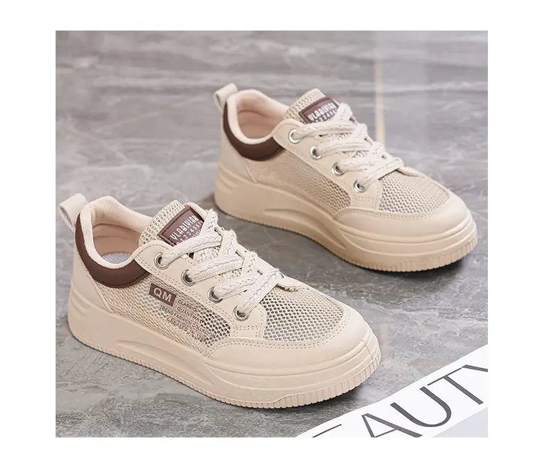 Shoes Women's 2024 New Summer Single Mesh White Shoes Breathable Thin Flat All-match Casual Mesh Sports Sneakers — feature 13