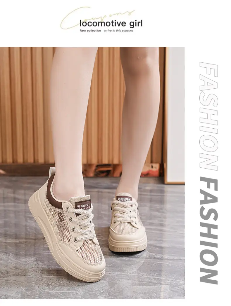 Shoes Women's 2024 New Summer Single Mesh White Shoes Breathable Thin Flat All-match Casual Mesh Sports Sneakers — feature 14