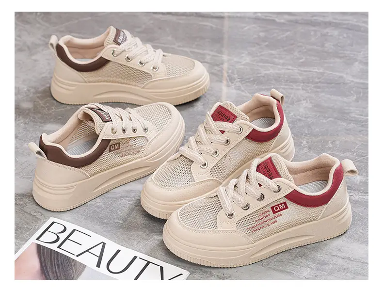 Shoes Women's 2024 New Summer Single Mesh White Shoes Breathable Thin Flat All-match Casual Mesh Sports Sneakers — feature 19