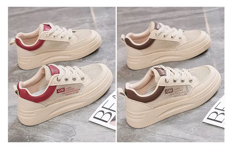 Shoes Women's 2024 New Summer Single Mesh White Shoes Breathable Thin Flat All-match Casual Mesh Sports Sneakers — feature 20