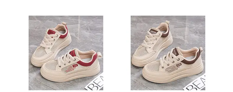 Shoes Women's 2024 New Summer Single Mesh White Shoes Breathable Thin Flat All-match Casual Mesh Sports Sneakers — feature 4