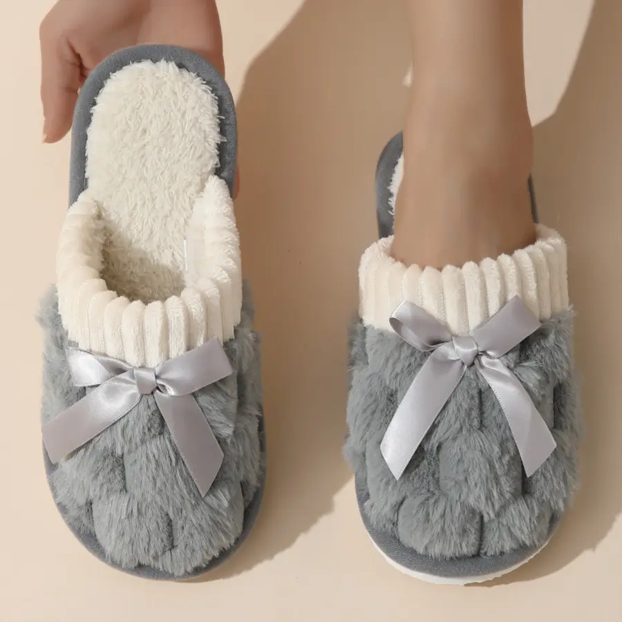 Cross-border in stock Mao Mao slippers women's autumn and winter lovers indoor warm non-slip plush cotton slippers