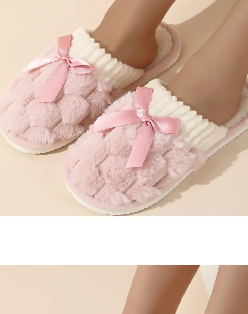 Cross-border in stock Mao Mao slippers women's autumn and winter lovers indoor warm non-slip plush cotton slippers — feature 15