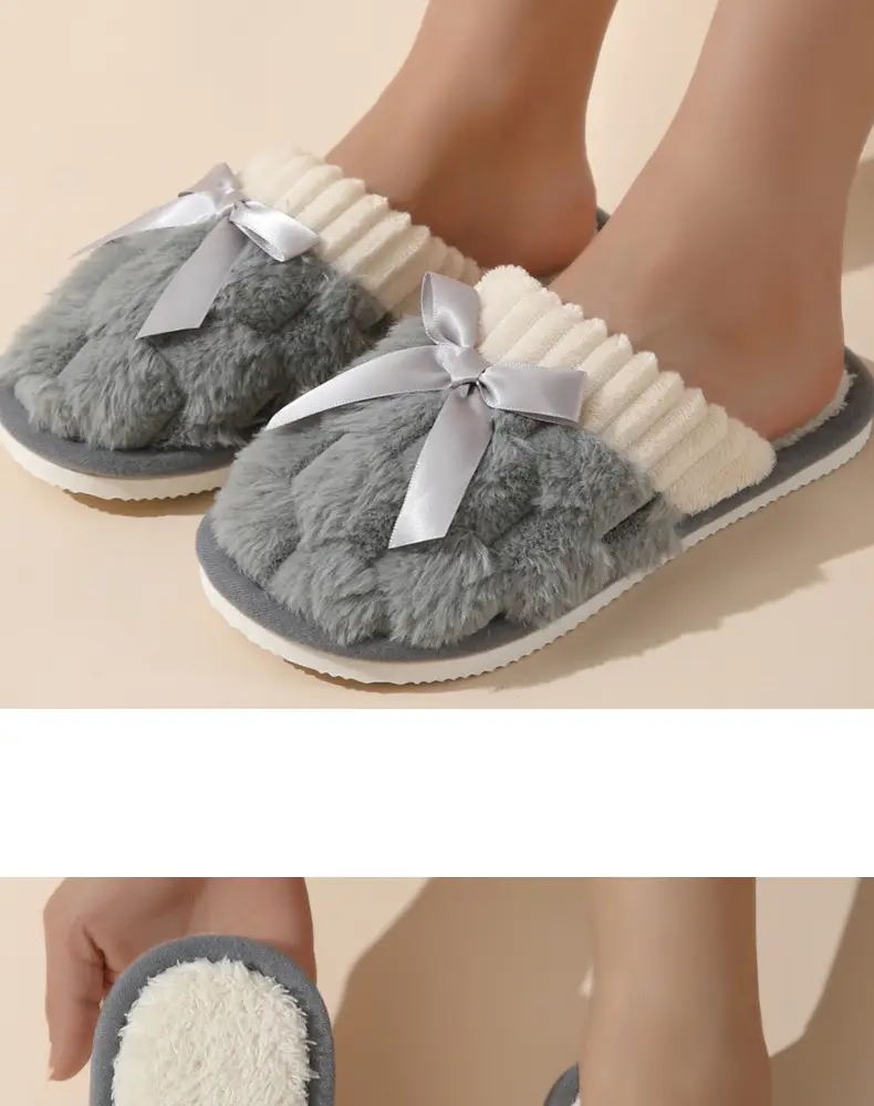 Cross-border in stock Mao Mao slippers women's autumn and winter lovers indoor warm non-slip plush cotton slippers — feature 16
