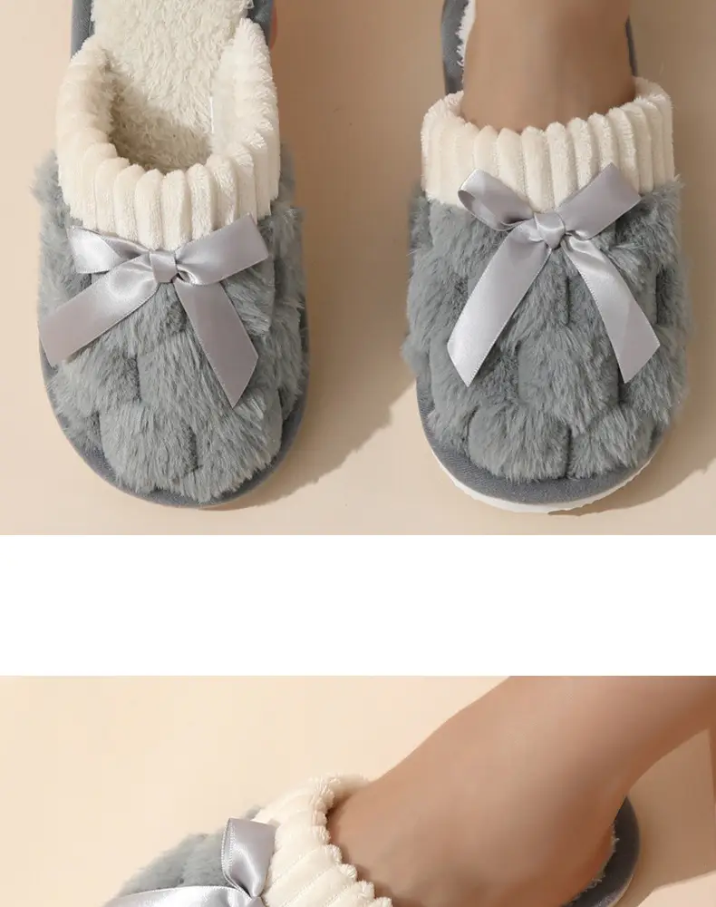 Cross-border in stock Mao Mao slippers women's autumn and winter lovers indoor warm non-slip plush cotton slippers — feature 17