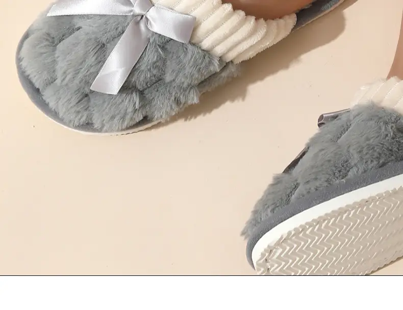 Cross-border in stock Mao Mao slippers women's autumn and winter lovers indoor warm non-slip plush cotton slippers — feature 18