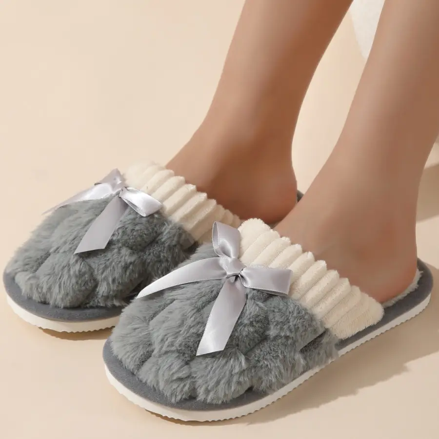 Cross-border in stock Mao Mao slippers women's autumn and winter lovers indoor warm non-slip plush cotton slippers