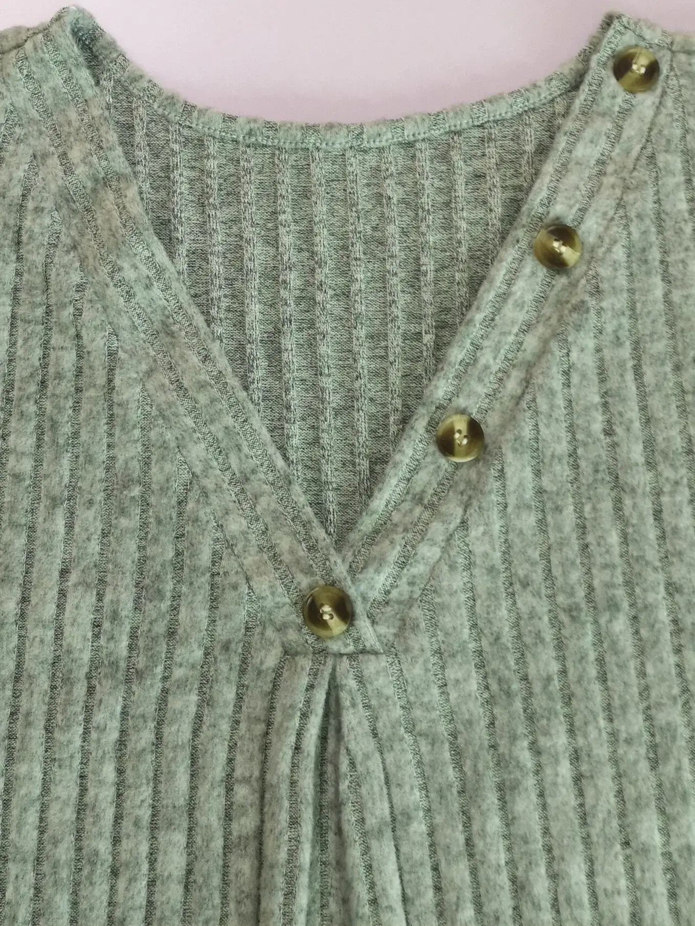 Women's V-Neck Knitted Shirt Maroon Long Sleeve — feature 13