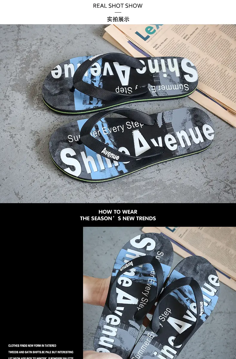 Korean Style Fashionable Slippers Men's Summer plus size Flip-Flops Men's Non-Slip Sandals and Slippers Casual Wear-Resistant Beach Shoes Angle Slippers — feature 6