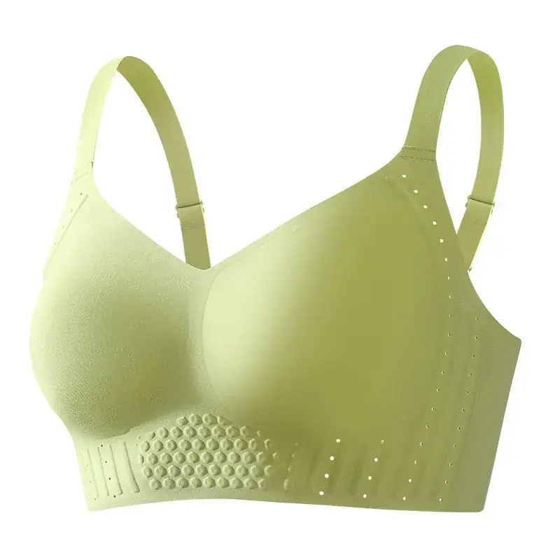 Traceless Underwear Large Chest Small Ventilation Hole Gathering Air Litching Closer Parammary Breasts Non-Rimless Bra - Image 10