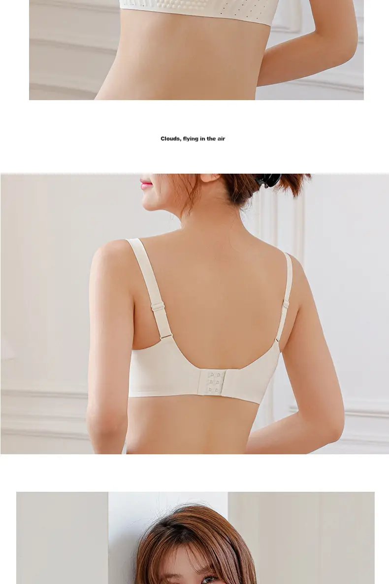 Traceless Underwear Large Chest Small Ventilation Hole Gathering Air Litching Closer Parammary Breasts Non-Rimless Bra — feature 22