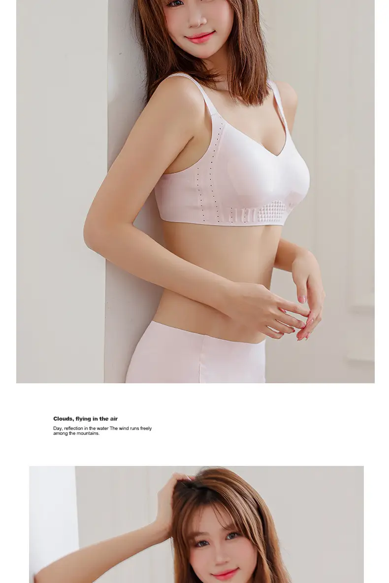 Traceless Underwear Large Chest Small Ventilation Hole Gathering Air Litching Closer Parammary Breasts Non-Rimless Bra — feature 23
