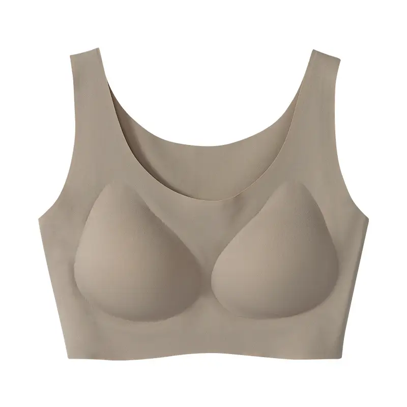 [same Style as Shuxin] ubar Thin Non-size Seamless Intimates Women's Small Breast Push-up Bra Beautiful Back Sports Vest