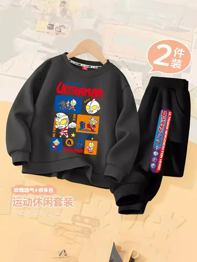 Kids Superhero Sweatpants Set Green Black 2 Pcs - Image 16