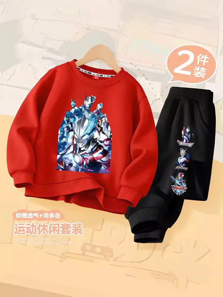 Kids Superhero Sweatpants Set Green Black 2 Pcs - Image 17