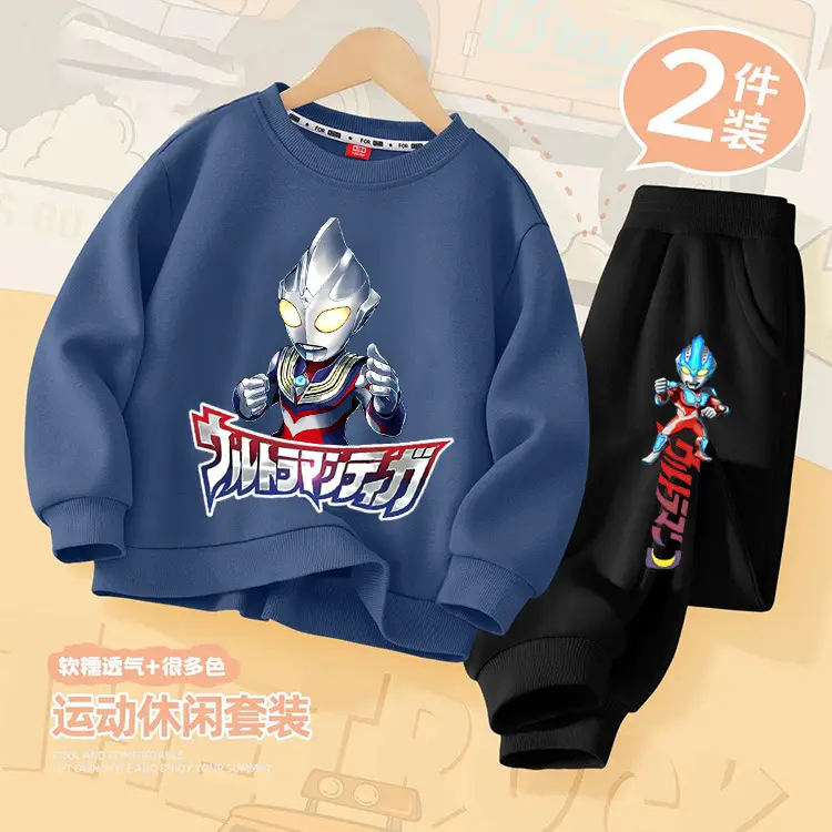 Kids Superhero Sweatpants Set Green Black 2 Pcs - Image 11