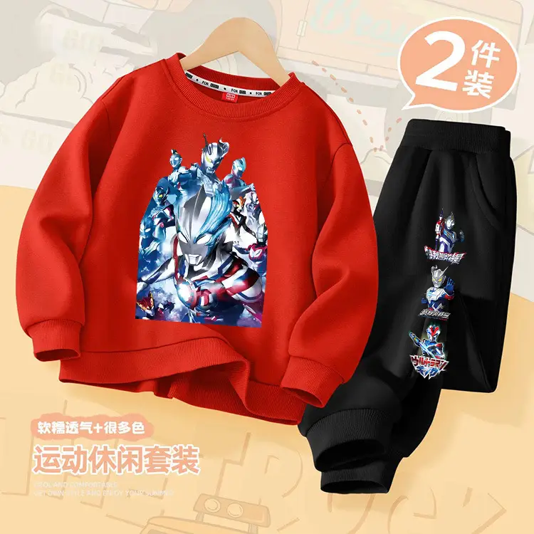 Kids Superhero Sweatpants Set Green Black 2 Pcs - Image 4