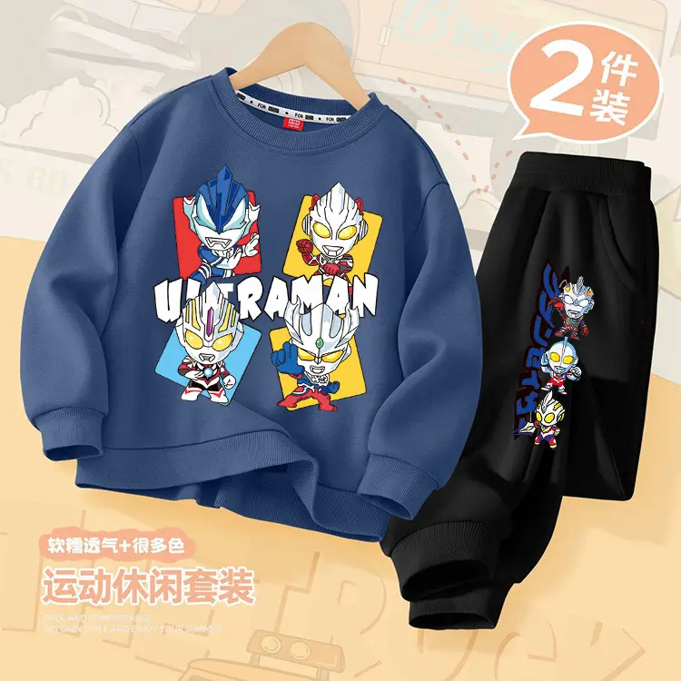 Kids Superhero Sweatpants Set Green Black 2 Pcs - Image 5