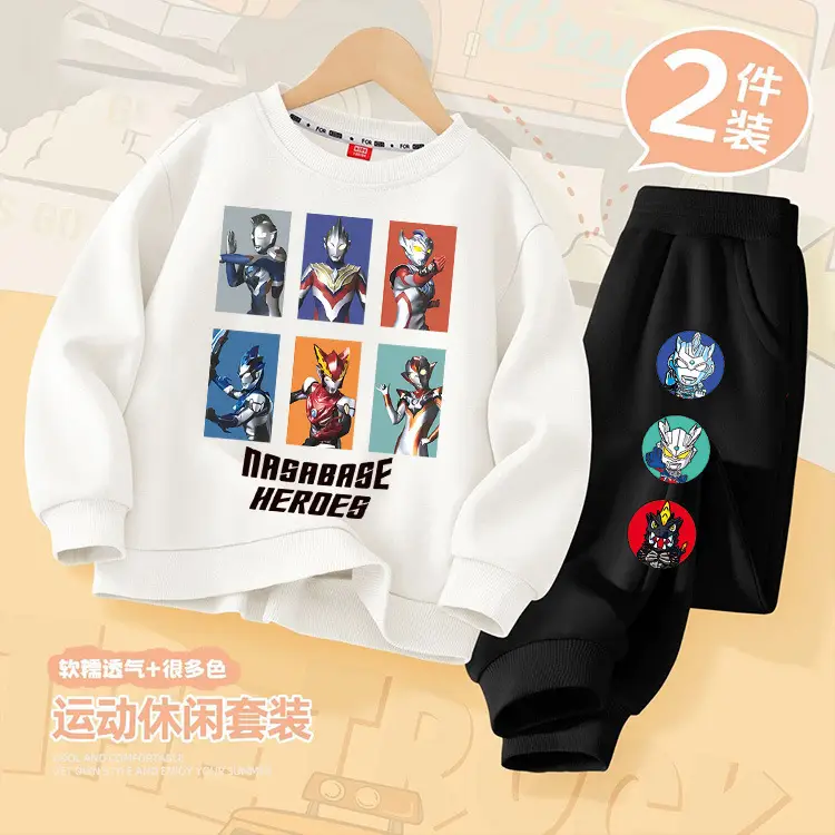 Kids Superhero Sweatpants Set Green Black 2 Pcs - Image 8