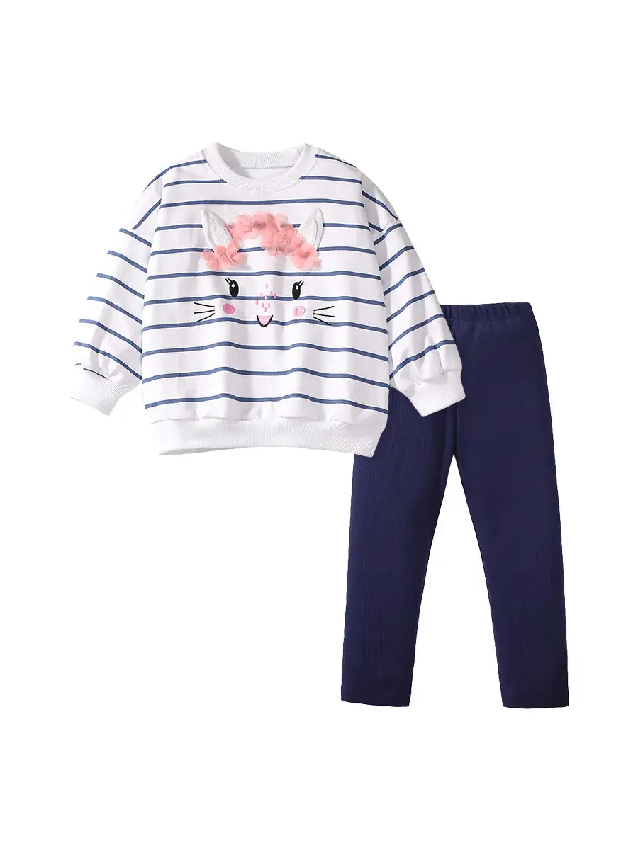 Little maven Autumn Cute Girl's suit Embroidery Fashion European and American Children's suit Girl's Two-piece Set - Image 7