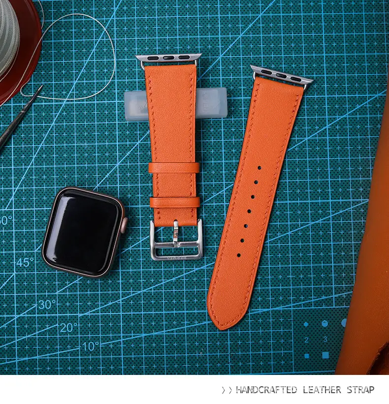 Suitable for Hermès Apple Watch 3 Apple Watch Strap Made of First-Layer Genuine Leather Iwatch11/Ultra3 Strap 46 — feature 17