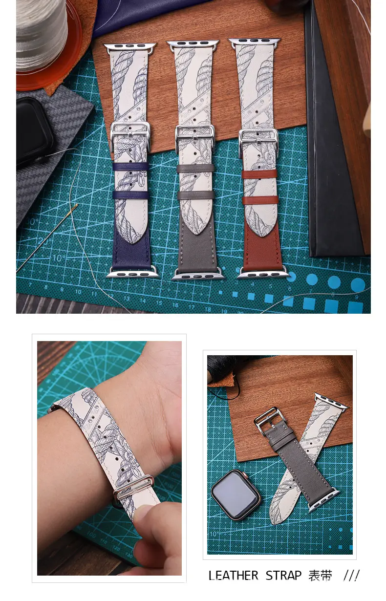 Suitable for Hermès Apple Watch 3 Apple Watch Strap Made of First-Layer Genuine Leather Iwatch11/Ultra3 Strap 46 — feature 18