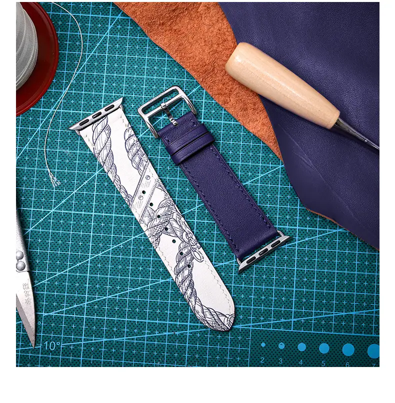 Suitable for Hermès Apple Watch 3 Apple Watch Strap Made of First-Layer Genuine Leather Iwatch11/Ultra3 Strap 46 — feature 19