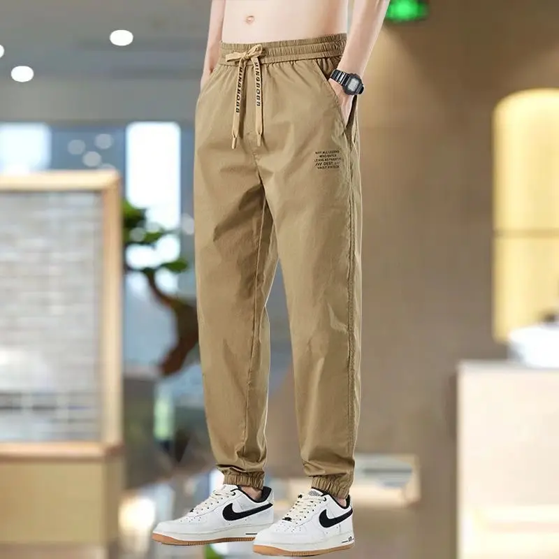 Men's Black Thin Summer Trousers Loose Fit Casual Pants - Image 6