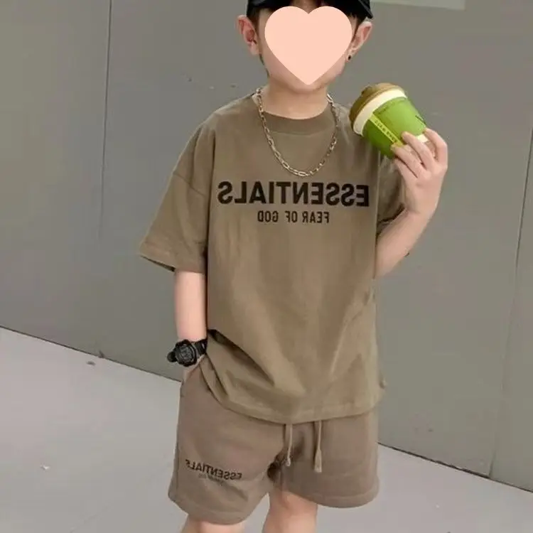 Boys Green 2-Piece Summer Shorts Set