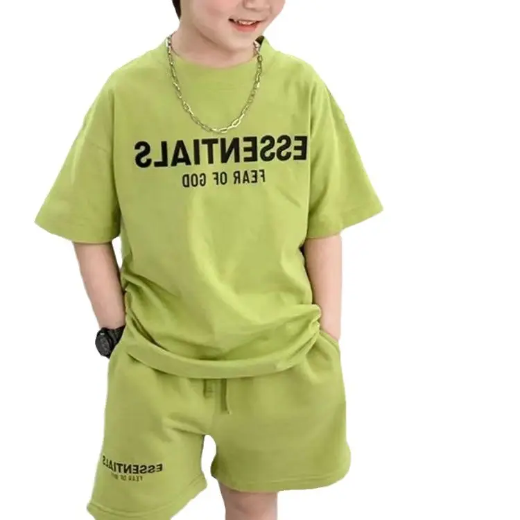 Boys Green 2-Piece Summer Shorts Set