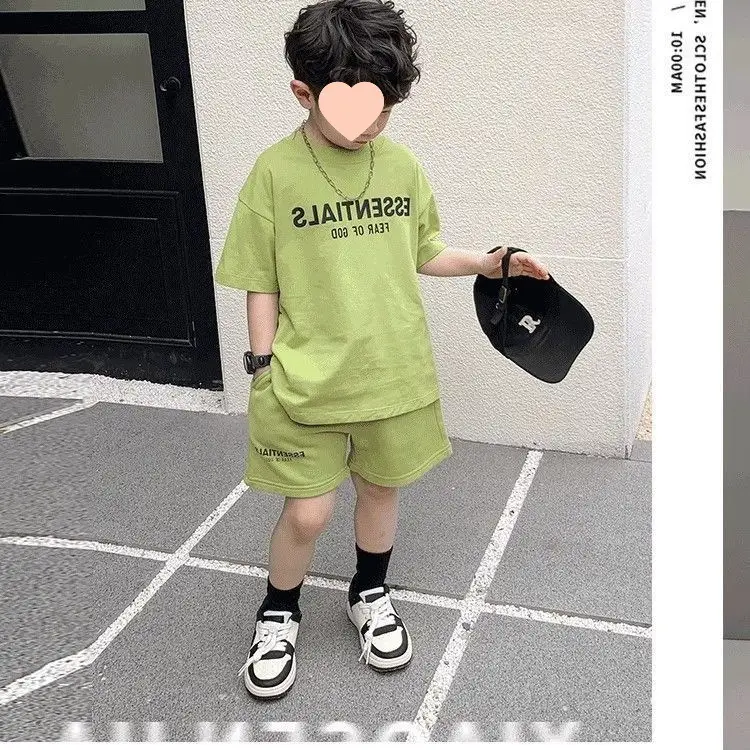 Boys Green 2-Piece Summer Shorts Set — feature 3
