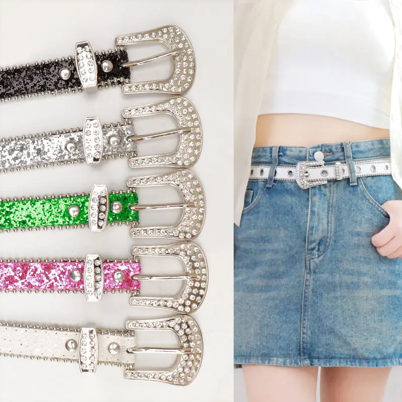 Y2K Rhinestone Belt Pin Buckle Women Ins Style - Image 6