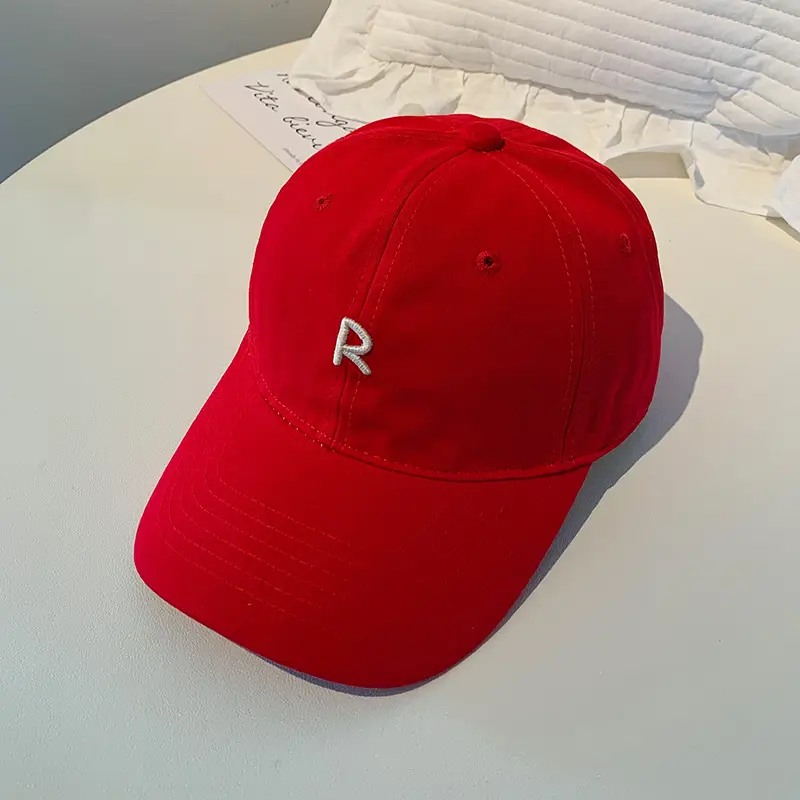 Blue Letter Baseball Cap Women's Big Head Wide Brim