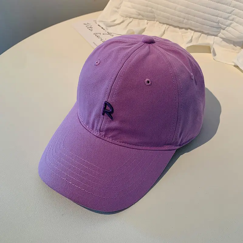 Blue Letter Baseball Cap Women's Big Head Wide Brim