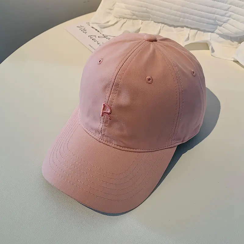 Blue Letter Baseball Cap Women's Big Head Wide Brim