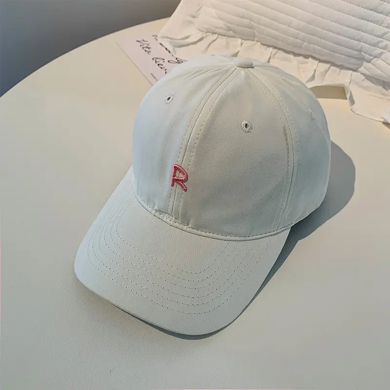 Blue Letter Baseball Cap Women's Big Head Wide Brim