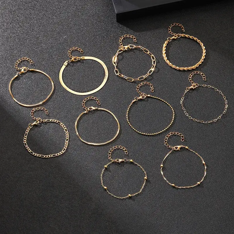 Gold Multi-Layer Chain Bracelet for Women - Image 16