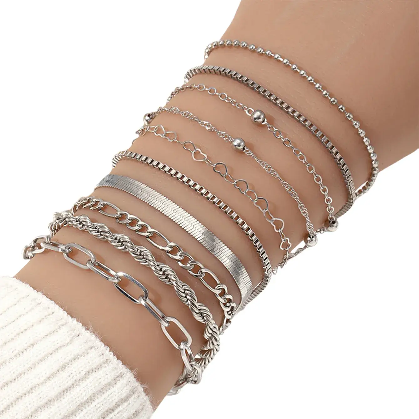 Gold Multi-Layer Chain Bracelet for Women - Image 19
