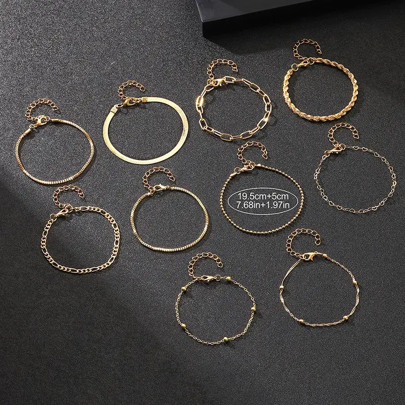 Gold Multi-Layer Chain Bracelet for Women — feature 4