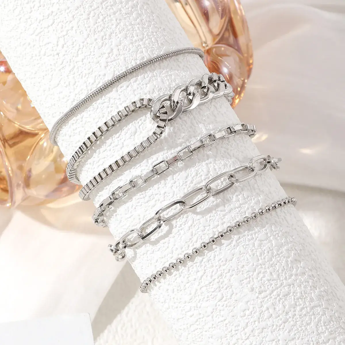 Gold Multi-Layer Chain Bracelet for Women - Image 13