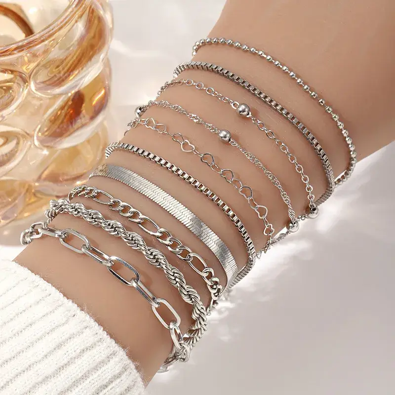 Gold Multi-Layer Chain Bracelet for Women - Image 2
