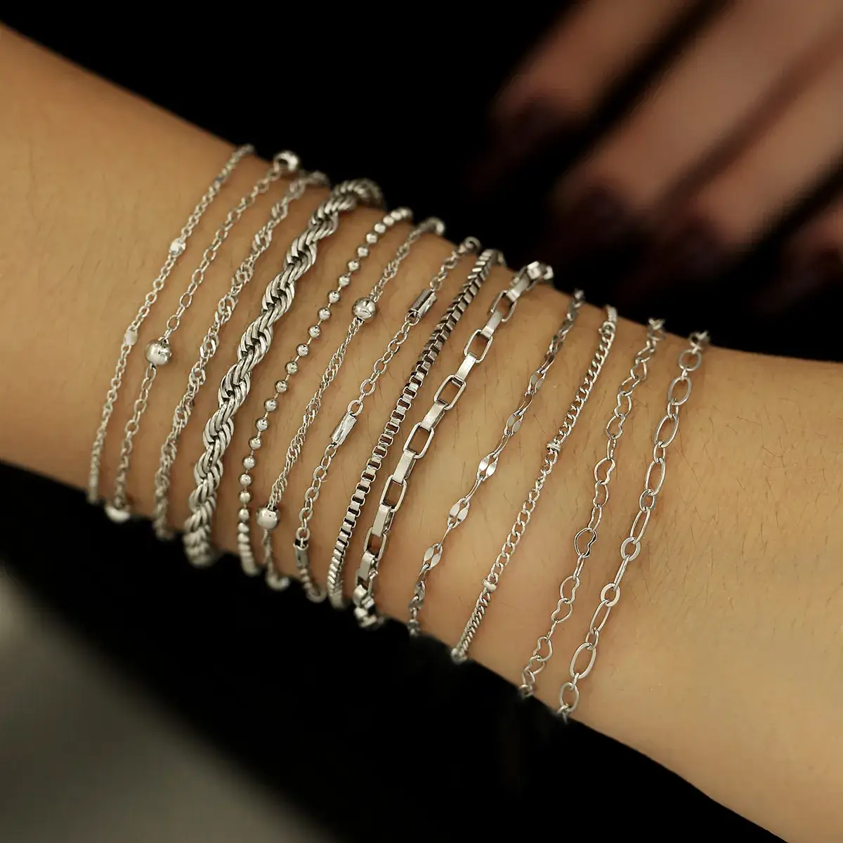 Gold Multi-Layer Chain Bracelet for Women - Image 4