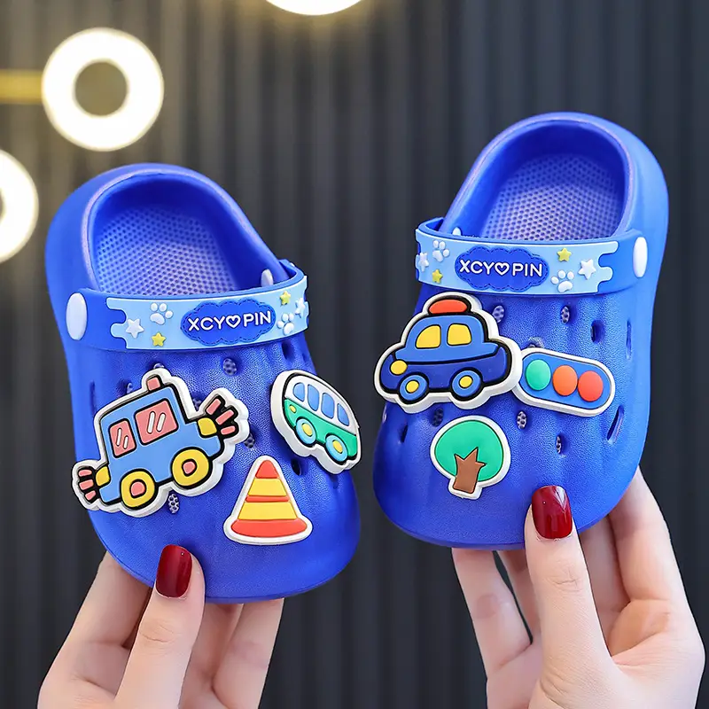 Blue Cartoon Baby Slippers for Boys Summer