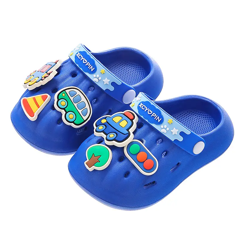Blue Cartoon Baby Slippers for Boys Summer