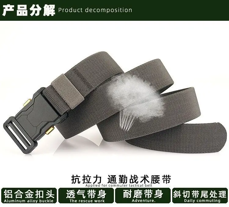 Men's Tactical Belt Canvas Strap Alloy Buckle — feature 11